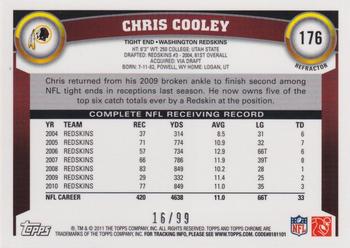 2011 Topps Chrome - Sepia Refractors #176 Chris Cooley Back