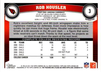 2011 Topps Chrome - Xfractors #3 Rob Housler Back