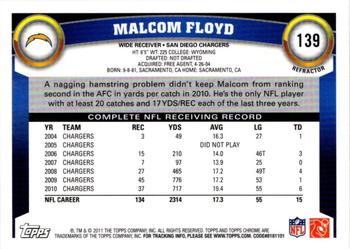 2011 Topps Chrome - Xfractors #139 Malcom Floyd Back