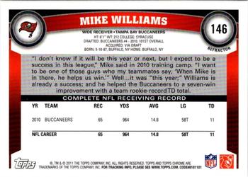 2011 Topps Chrome - Xfractors #146 Mike Williams Back