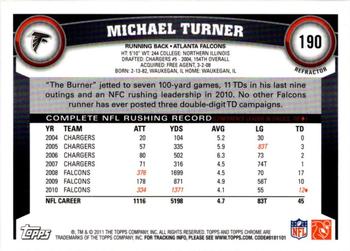 2011 Topps Chrome - Xfractors #190 Michael Turner Back