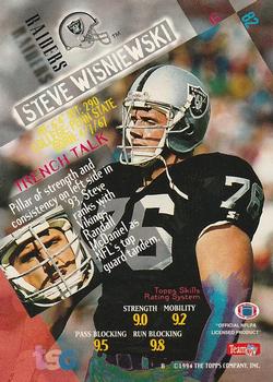 1994 Stadium Club - Members Only #82 Steve Wisniewski Back