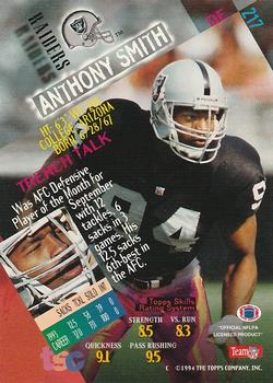 1994 Stadium Club - Members Only #217 Anthony Smith Back