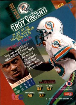 1994 Stadium Club - Members Only #366 Troy Vincent Back