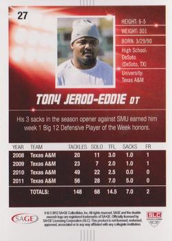 2012 SAGE HIT #27 Tony Jerod-Eddie Back