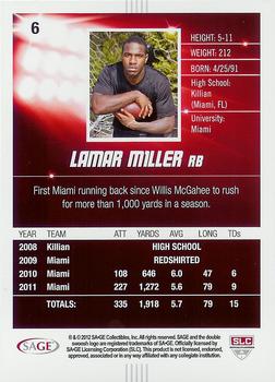 2012 SAGE HIT #6 Lamar Miller Back