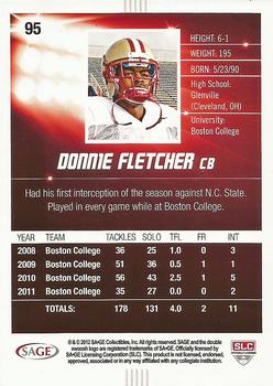 2012 SAGE HIT #95 Donnie Fletcher Back