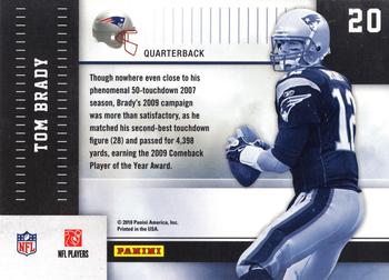 2010 Panini Absolute Memorabilia - Marks of Fame #20 Tom Brady  Back
