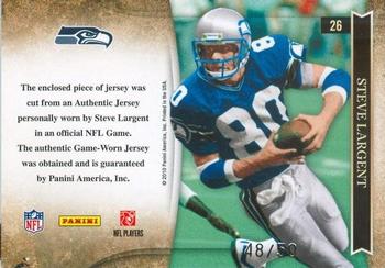2010 Panini Absolute Memorabilia - NFL Icons Materials Spectrum Prime #26 Steve Largent Back