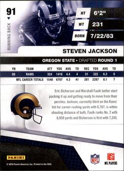 2010 Panini Absolute Memorabilia - Retail #91 Steven Jackson  Back