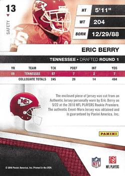 2010 Panini Absolute Memorabilia - Rookie Jersey Collection #13 Eric Berry  Back