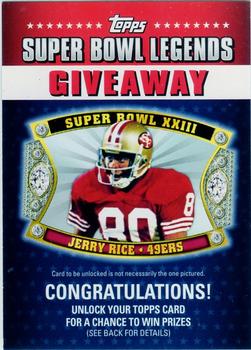 2011 Topps - Super Bowl Legends Giveaway #SBLG-4 Jerry Rice Front