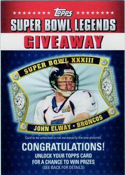 2011 Topps - Super Bowl Legends Giveaway #SBLG-6 John Elway Front