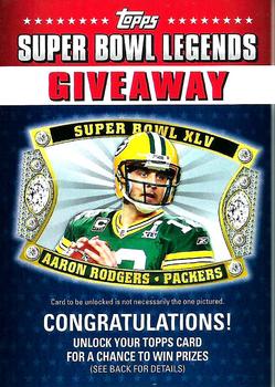 2011 Topps - Super Bowl Legends Giveaway #SBLG-10 Aaron Rodgers Front
