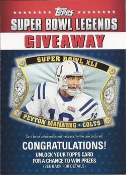 2011 Topps - Super Bowl Legends Giveaway #SBLG-8 Peyton Manning Front