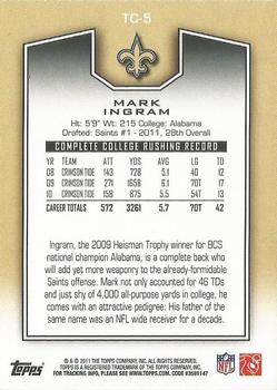 2011 Topps - Bowman Target Gray #TC-5 Mark Ingram Back