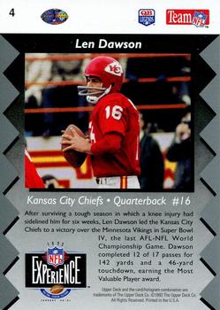1993 Upper Deck NFL Experience #4 Len Dawson Back