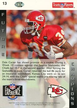 1993 Upper Deck NFL Experience #13 Dale Carter Back