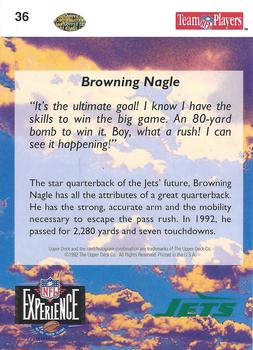 1993 Upper Deck NFL Experience #36 Browning Nagle Back