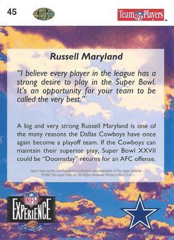 1993 Upper Deck NFL Experience #45 Russell Maryland Back
