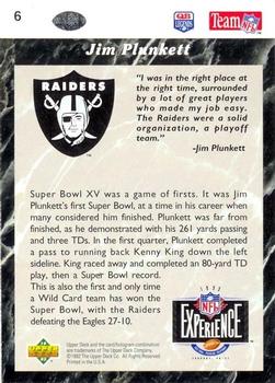 1993 Upper Deck NFL Experience #6 Jim Plunkett Back