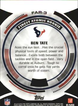 2010 Finest - Atomic Refractor Rookies #FAR-3 Ben Tate  Back