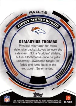 2010 Finest - Atomic Refractor Rookies #FAR-16 Demaryius Thomas  Back