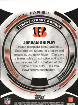 2010 Finest - Atomic Refractor Rookies #FAR-23 Jordan Shipley  Back