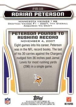 2010 Finest - Finest Moments #FM-10 Adrian Peterson  Back