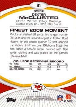 2010 Finest - Refractors #81 Dexter McCluster  Back