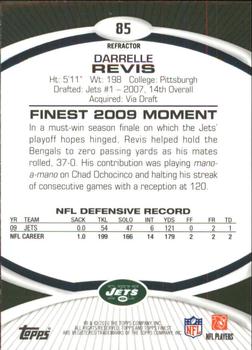 2010 Finest - Refractors #85 Darrelle Revis  Back