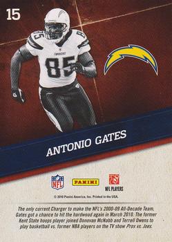 2010 Panini Gridiron Gear - NFL Nation #15 Antonio Gates  Back