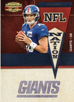 2010 Panini Gridiron Gear - NFL Nation Silver #13 Eli Manning  Front