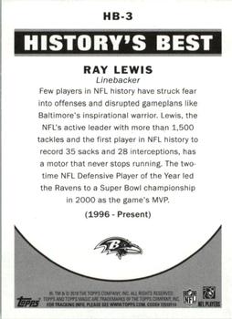 2010 Topps Magic - History's Best #HB-3 Ray Lewis  Back