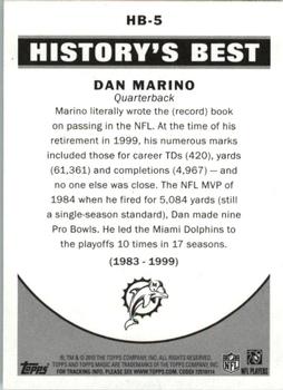 2010 Topps Magic - History's Best #HB-5 Dan Marino  Back