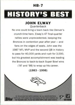 2010 Topps Magic - History's Best #HB-7 John Elway  Back