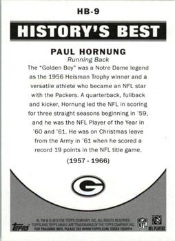 2010 Topps Magic - History's Best #HB-9 Paul Hornung  Back