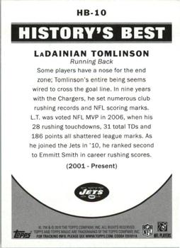 2010 Topps Magic - History's Best #HB-10 LaDainian Tomlinson  Back