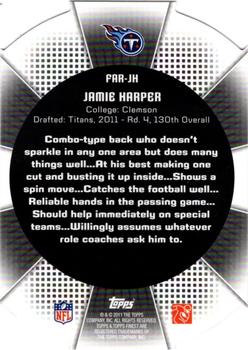 2011 Finest - Atomic Refractor Rookies #FAR-JH Jamie Harper Back