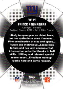 2011 Finest - Atomic Refractor Rookies #FAR-PA Prince Amukamara Back