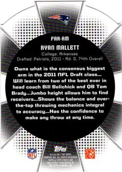 2011 Finest - Atomic Refractor Rookies #FAR-RM Ryan Mallett Back