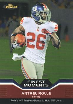 2011 Finest - Moments #FM-AR Antrel Rolle Front