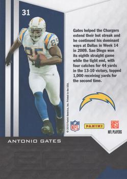 2010 Panini Epix - Moment Emerald #31 Antonio Gates  Back