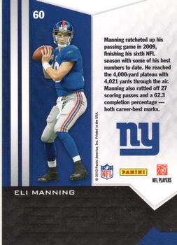 2010 Panini Epix - Season Emerald #60 Eli Manning  Back