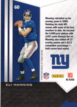 2010 Panini Epix - Season Orange #60 Eli Manning  Back