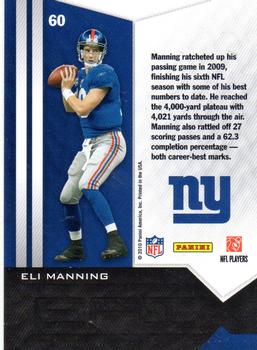 2010 Panini Epix - Season Purple #60 Eli Manning  Back