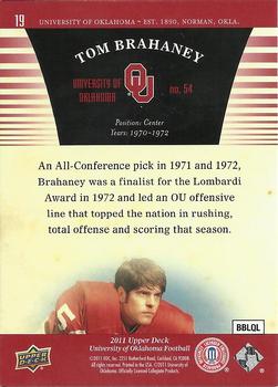 2011 Upper Deck University of Oklahoma #19 Tom Brahaney Back
