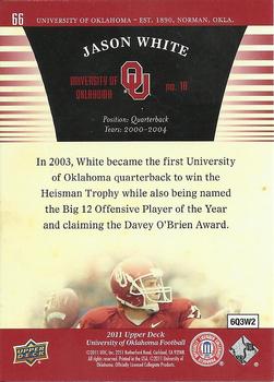 2011 Upper Deck University of Oklahoma #66 Jason White Back