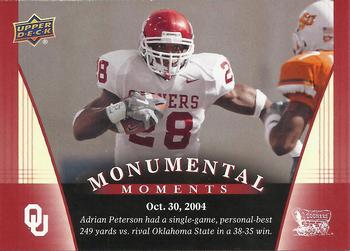 2011 Upper Deck University of Oklahoma #93 Adrian Peterson Front