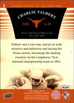 2011 Upper Deck University of Texas #8 Charlie Talbert Back